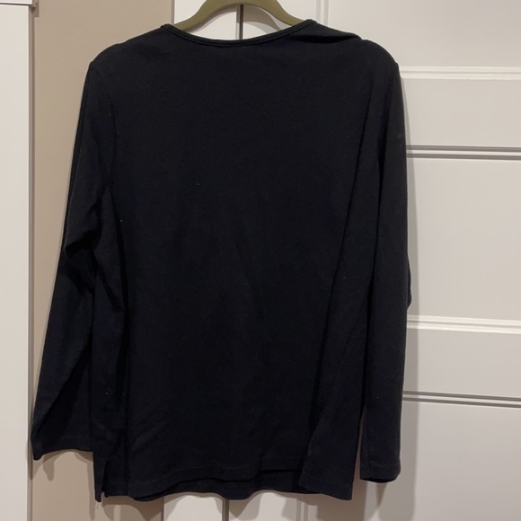 The Quacker Factory Black Shirt with Red Sleigh Sweater with Bling, Size XL - Picture 5 of 5